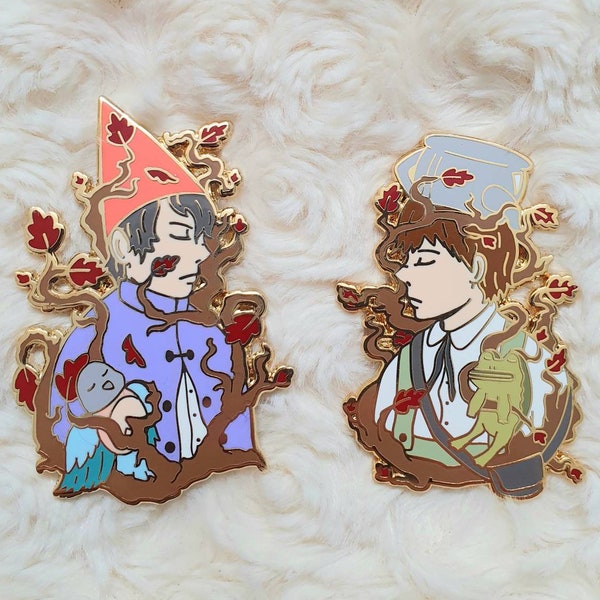 Wirt and Greg Enamel Pins Over the Garden Wall