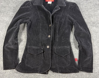 Vintage 90s Fever Jeans Corduroy Blazer Black Size M Indie Sleaze Whimsigoth