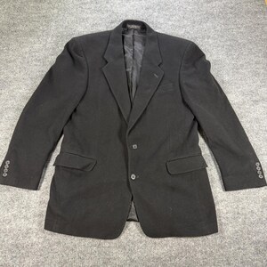 Vintage 90s Gianfranco Ruffini Black Wool Blazer Size 42R Quiet Luxury Normcore