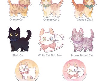 2" Kitty Stickers | Cute Cat Vinyl Stickers | Kitten Die Cut Sticker