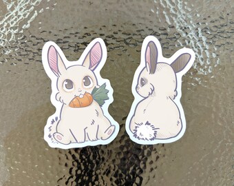 Bonded Pair Bunny Stickers | 2" Vinyl Sticker | Rabbit Die Cut Stickers
