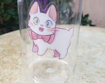 2.5" Transparent Kitty Sticker | Happy Cat Vinyl Stickers | Japanese Bobtail Kitten