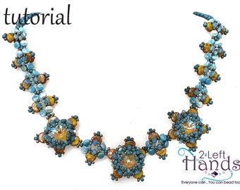 RAW PDF pattern, Beaded necklace, Beadweaving tutorial, Beading tutorials and patterns, Beadwork tutorial, "Ginos" necklace