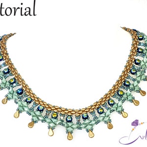 Beaded netting patterns, Beaded necklace tutorial, Step by step pattern, Beadweaving tutorials, Beadwork jewelry, &quot;netgem&quot; necklace