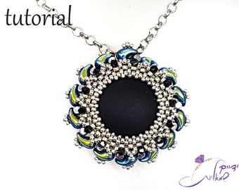 Beading tutorial, Beadwork tutorial, Beadweaving patterns, Beading patterns instruction, Beaded pendant tutorial, "Zolswa" pendant