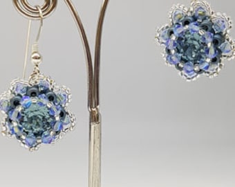 Right Angle Weave earring tutorial, Beading patterns, Beadwoven earring, Beadweaving pattern, Patterns for earrings, "SWAFLO" earrings