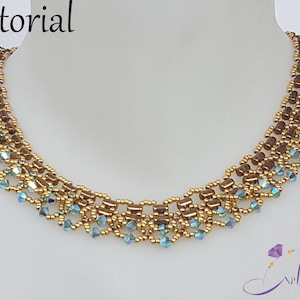 Netting necklace, Beaded necklace tutorial,  Step by step necklace tutorial,  Beadwork pattern, Beadweaving tutorials, &quot;Ruswa&quot; necklace