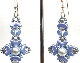 RAW pattern, earrings pattern, Beading Tutorial, beadweaving tutorials and pattern, jewelry tutorials, beaded tutorial, "Picos" earrings