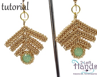 Right Angle Weave earrings tutorial, Beading patterns, CRAW earrings, Beadweaving pattern, Earrings CRAW Patterns, "Seesw" earrinngs