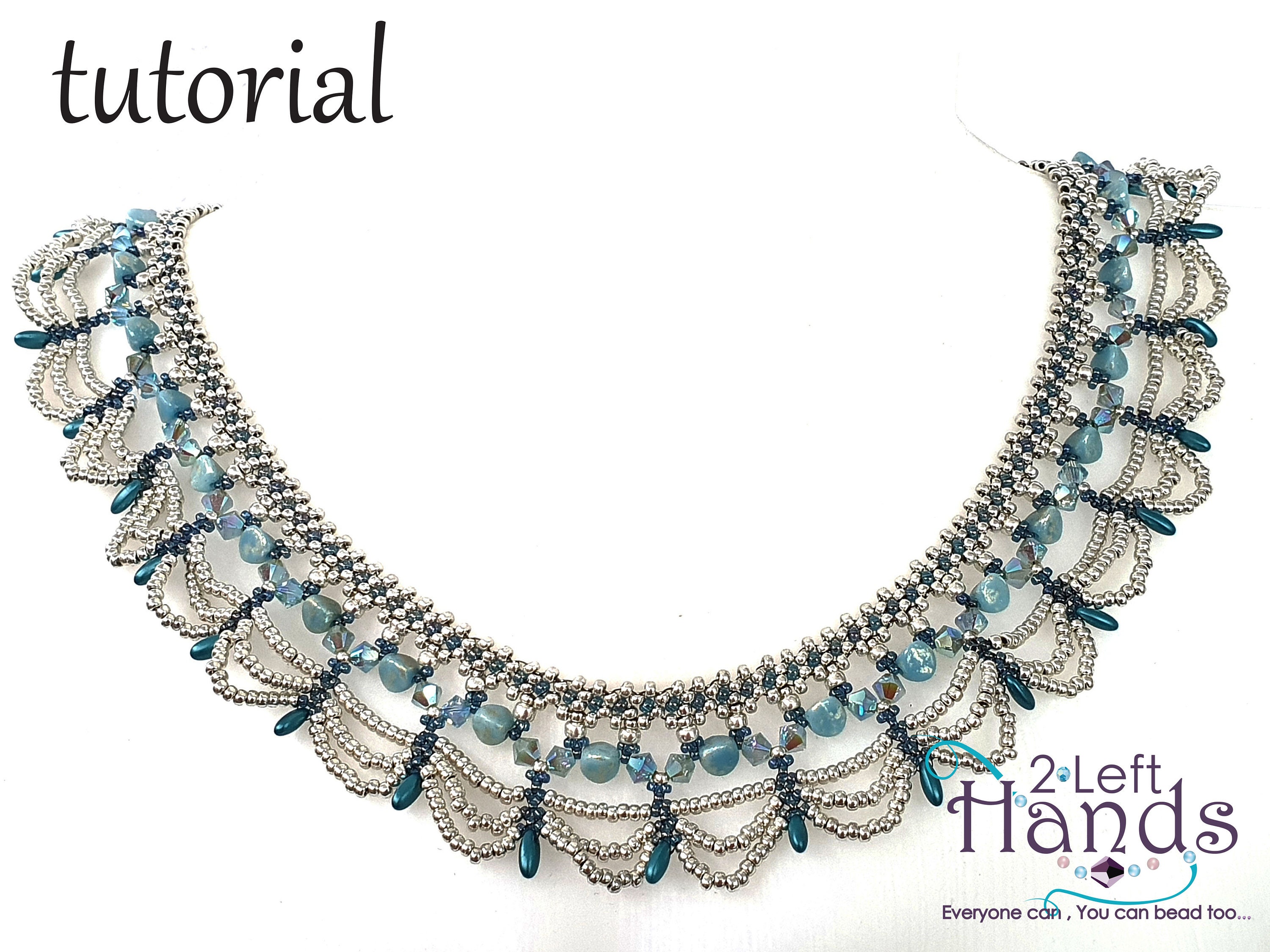 Beaded Netting Patterns, Beaded Necklace Tutorial, Step by Step Pattern ...