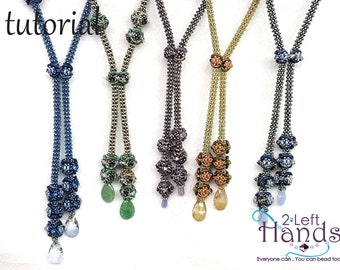 Tutorial beaded lariat, Necklace  beaded tutorial, Beading patterns pdf, Beadweaving patterns, Step by step  beading, "Creadu" lariat,