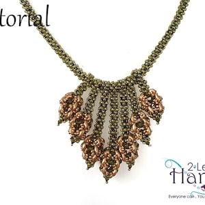 May include: A green and copper beaded necklace with a cascading design. The necklace is made with small, round beads and has a delicate, feminine look.