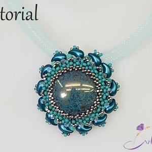 Beading tutorial, Beadwork tutorial, Beadweaving patterns, Beading patterns instruction, Beaded pendant tutorial, "Zolswa" pendant image 3
