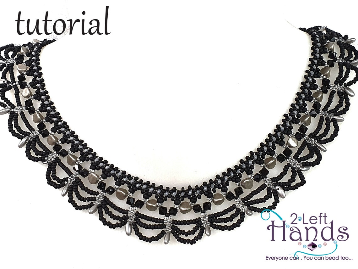 Beaded Netting Patterns, Beaded Necklace Tutorial, Step by Step Pattern ...