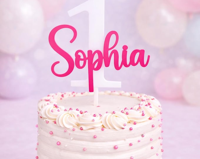 Birthday Cake Topper, Personalized Happy Birthday, Custom Acrylic Name & Age