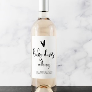 Baby Announcement Wine Labels, Pregnancy Announcement, Wine Labels, Announcement Wine Labels