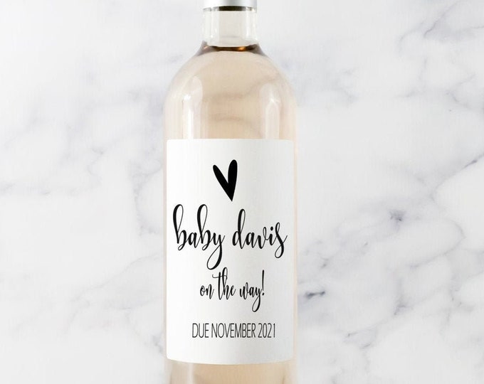 Baby Announcement Wine Labels, Pregnancy Announcement, Wine Labels, Announcement Wine Labels