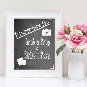 INSTANT DOWNLOAD Photo Booth Sign, Chalkboard Photo Booth Sign, Printable Wedding Signs