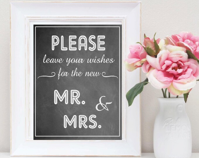 INSTANT DOWNLOAD Please Leave Your Wishes, Wedding Sign, Rustic Wedding Signs