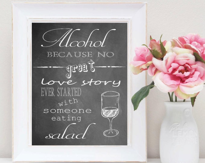 INSTANT DOWNLOAD  Alcohol Sign, Open Bar Sign, Wedding Sign, Wedding Reception Sign