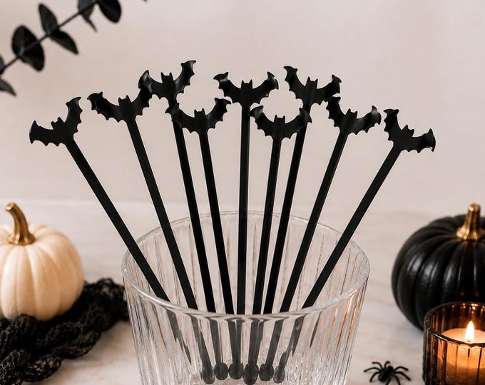 Halloween Acrylic Drink Stirrers, Set of 10Halloween Party Decor