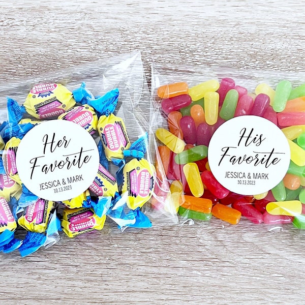 His and Her Favorite Wedding Favor Bags, Wedding Favors, Favor Bags, Wedding Favors, Wedding Favor Bags, Wedding Labels