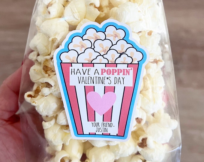 Valentines Class Gift, Popcorn Kids Valentines, Kids Valentines, Kids Valentines Classroom Gifts, Kids Valentines Day Cards