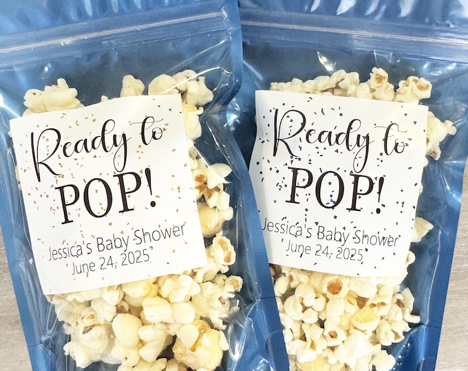 Ready to Pop Baby Shower Favor Bags – Pre-Assembled Treat Bags with Stickers – Baby Shower Favors for Guests – Gender Reveal Bags