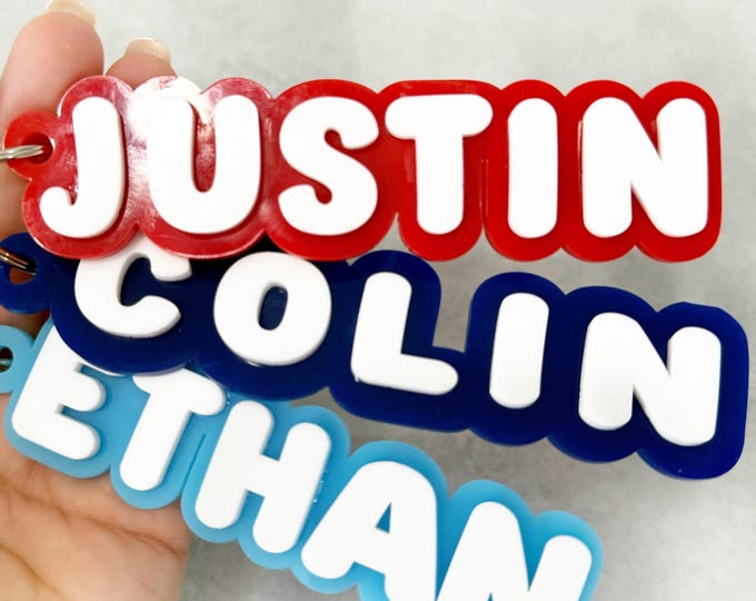 Name Keychains, Personalized Name Bag Tags, Custom Keychains for Backpacks & Bags