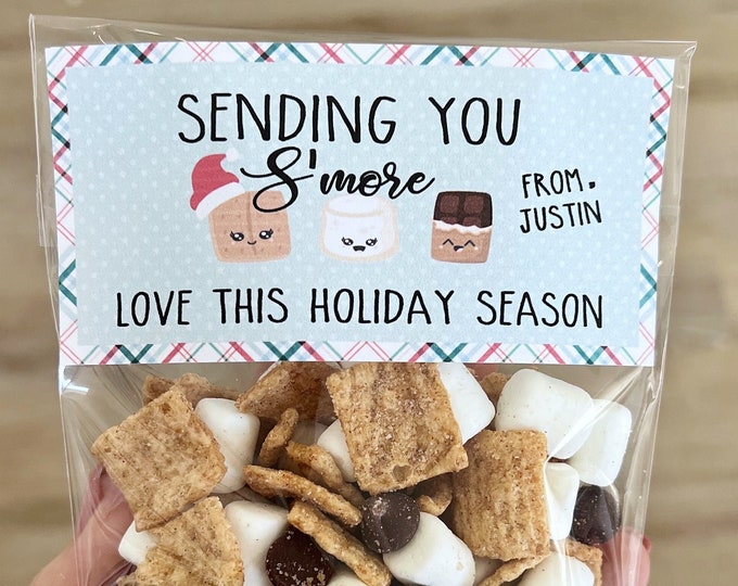 Christmas Favor Tags, Christmas Treat Tags, Holiday Treats for Classroom, Classroom Christmas Gifts, S'mores Favor Party Favors,
