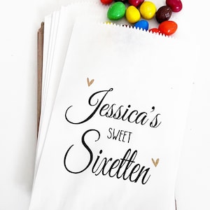 Sweet 16 Favor Bags, Sweet 16 Party Favors, Birthday Favor Bags, Favor Bags