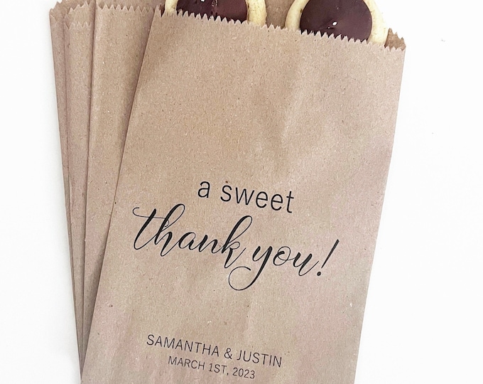 A Sweet Thank You Favor Bag, Wedding favors, Donut Bags, Cookie Favor Bag, Love is Sweet Bag, Bridal Shower Favor Bag