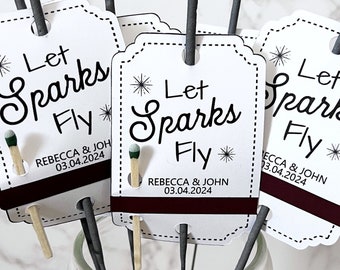Personalized Sparkler Tags, Wedding Favors, Let Sparks Fly