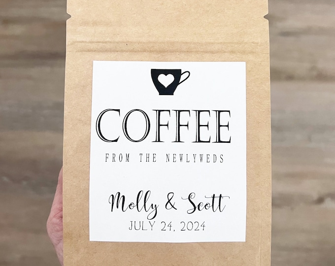 Coffee Wedding Favors, Coffee Favors, Coffee Bags, Wedding Coffee, Personalized Wedding Favors, Favor Bags
