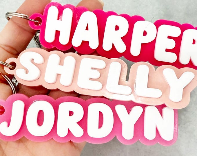 Name Keychains, Personalized Name Bag Tags, Custom Keychains for Backpacks & Bags
