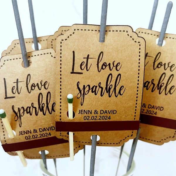 Wedding Sparkler Tag Etsy