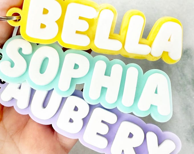 Name Keychains, Personalized Name Bag Tags, Custom Keychains for Backpacks & Bags