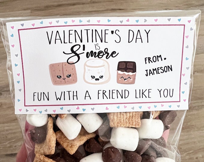Valentine's Class Gifts, Valentine's Day Card for Kids, Kids Valentine's, Valentine S'mores, Valentine's for Kids