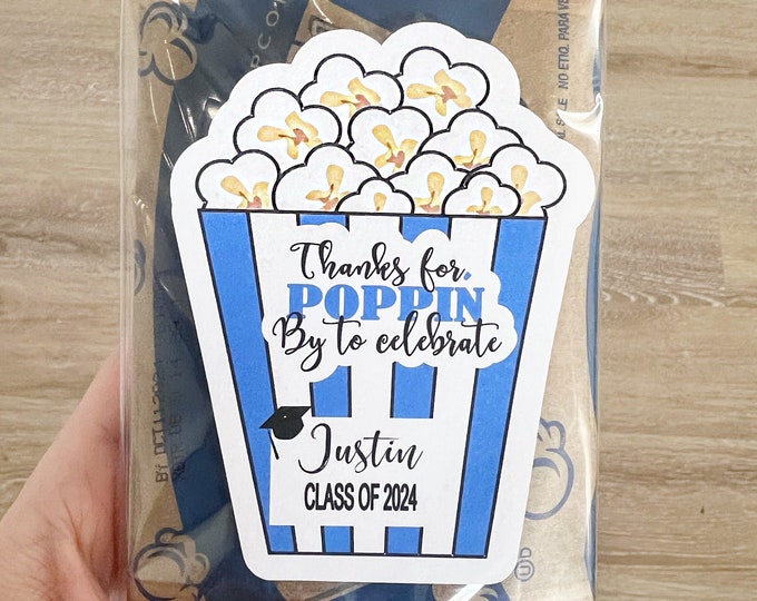 Graduation Favors, Popcorn Graduation Favors, Graduation Stickers