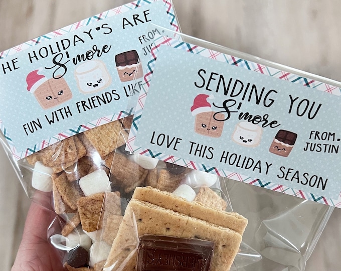 Christmas Favor Tags, Christmas Treat Tags, Holiday Treats for Classroom, Classroom Christmas Gifts, S'mores Favor Party Favors,