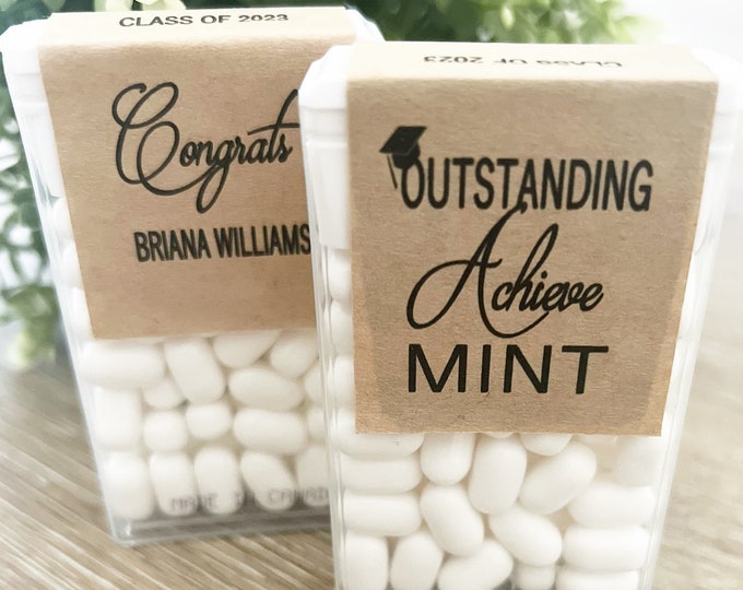Mint Graduation Favor Labels, Graduation Favors, Mint Party Favors, Graduation Party