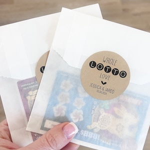 Lotto Ticket Favors, Lottery Ticket Wedding Favors, Lotto Ticket Favor Bags, Wedding Favors, Lucky in Love