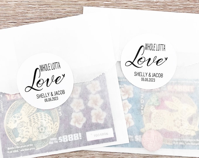 Lotto Ticket Favors, Lottery Ticket Wedding Favors, Lotto Ticket Favor Bags, Wedding Favors, Whole Lotto Love