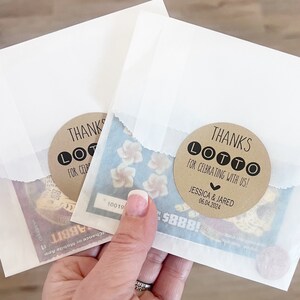 Lotto Ticket Favors, Lottery Ticket Wedding Favors, Lotto Ticket Favor Bags, Wedding Favors, Lucky in Love