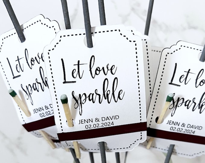 Personalized SPARKLER TAGS for wedding, Sparkler Tags, Let Sparks Fly Tags