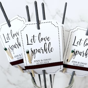 Personalized SPARKLER TAGS for wedding, Sparkler Tags, Let Sparks Fly Tags