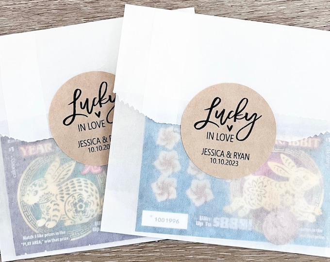 Lotto Ticket Favors, Lottery Ticket Wedding Favors, Lotto Ticket Favor Bags, Wedding Favors, Lucky in Love