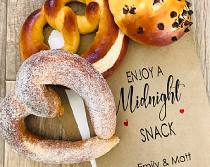 Midnight Snack Wedding Favor Bag, Donut Favor Bag, Favor Bag, Wedding Favors, Candy Favor Bag