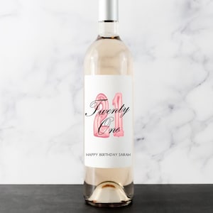 21st Birthday Wine Label, Birthday Wine Label, Milestone Birthday, Gift for her