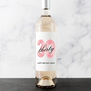 30th Birthday Wine Label, Birthday Wine Label, Milestone Birthday, Gift for her